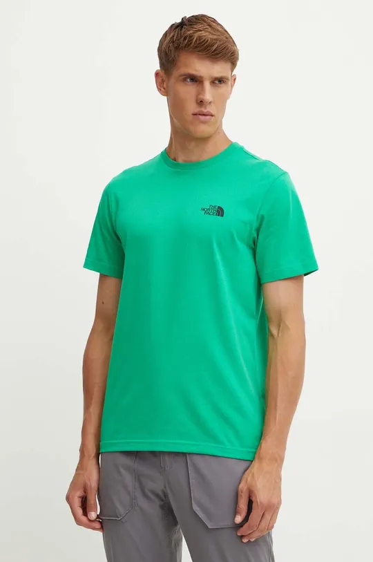 zielony The North Face t-shirt M S/S Simple Dome Tee