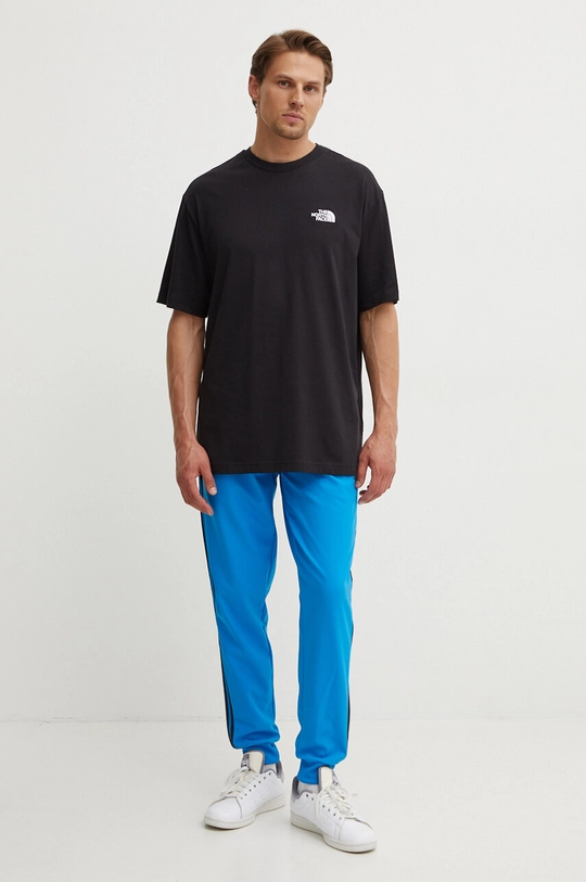 Βαμβακερό μπλουζάκι The North Face M S/S Essential Oversize Tee μαύρο