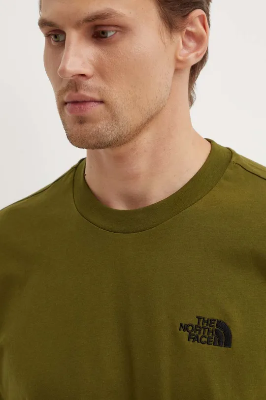 зелёный Хлопковая футболка The North Face M S/S Essential Oversize Tee
