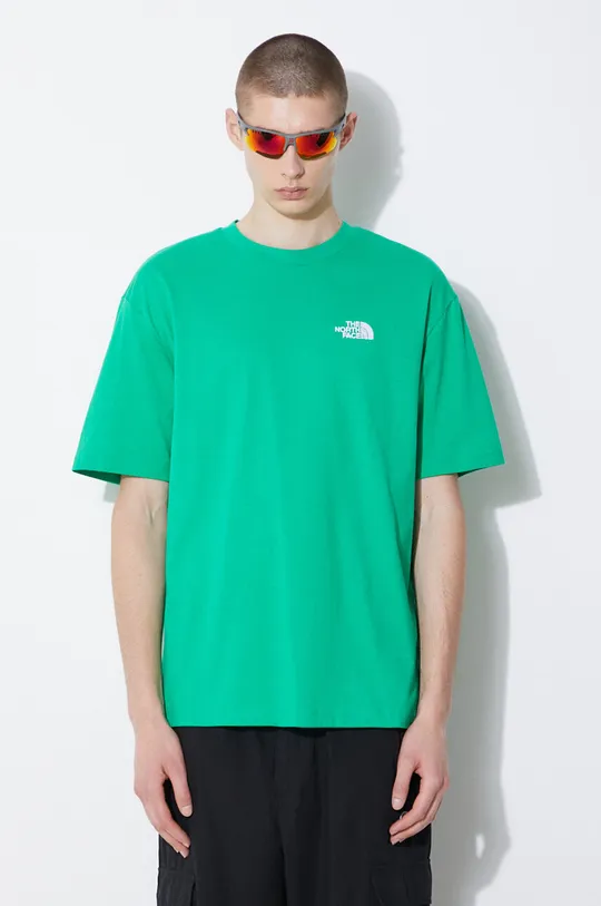 зелёный Хлопковая футболка The North Face Essential Мужской