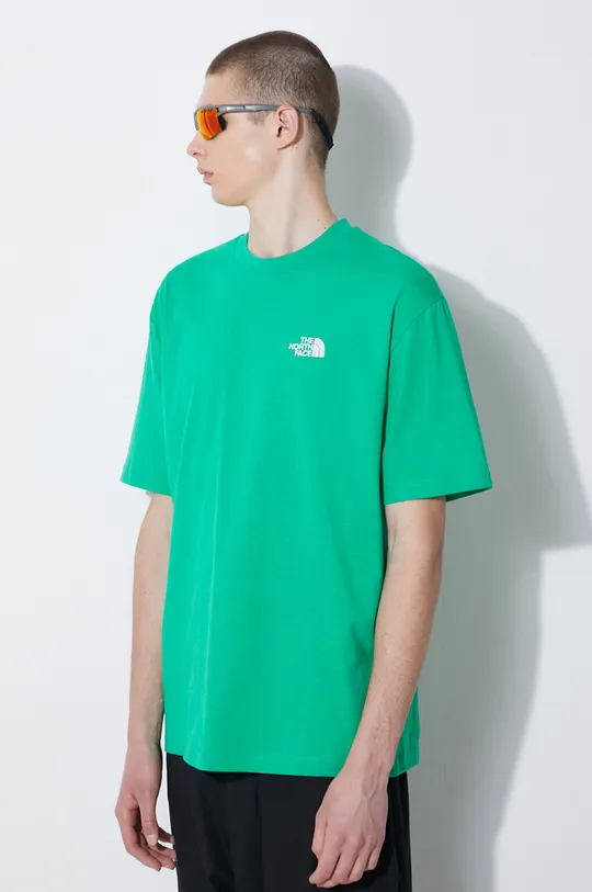 πράσινο Βαμβακερό μπλουζάκι The North Face Essential