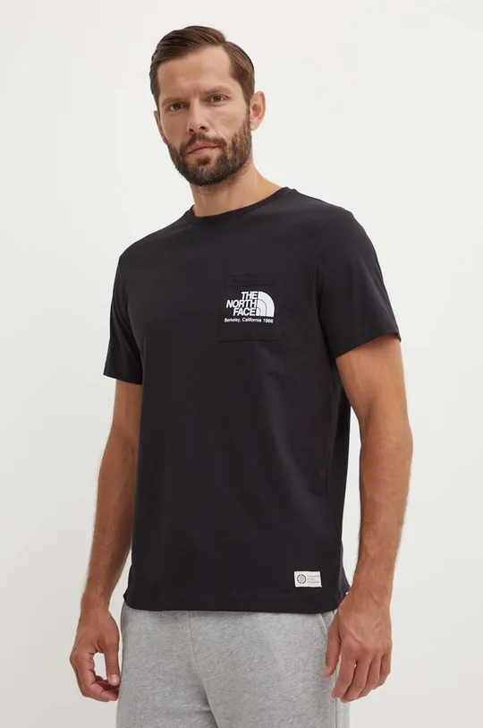 czarny The North Face t-shirt bawełniany M Berkeley California Pocket S/S Tee