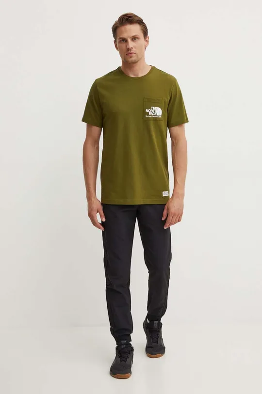 The North Face t-shirt bawełniany M Berkeley California Pocket S/S Tee zielony