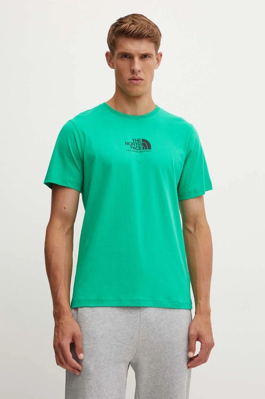 green The North Face cotton t-shirt M S/S Fine Alpine Equipment Tee 3 Men’s