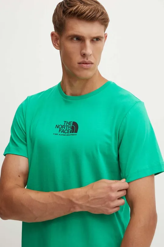 зелений Бавовняна футболка The North Face M S/S Fine Alpine Equipment Tee 3