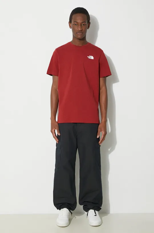 The North Face t-shirt bawełniany M S/S Redbox Tee bordowy