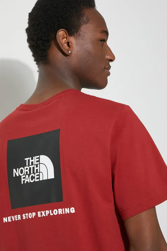 μπορντό Βαμβακερό μπλουζάκι The North Face M S/S Redbox Tee