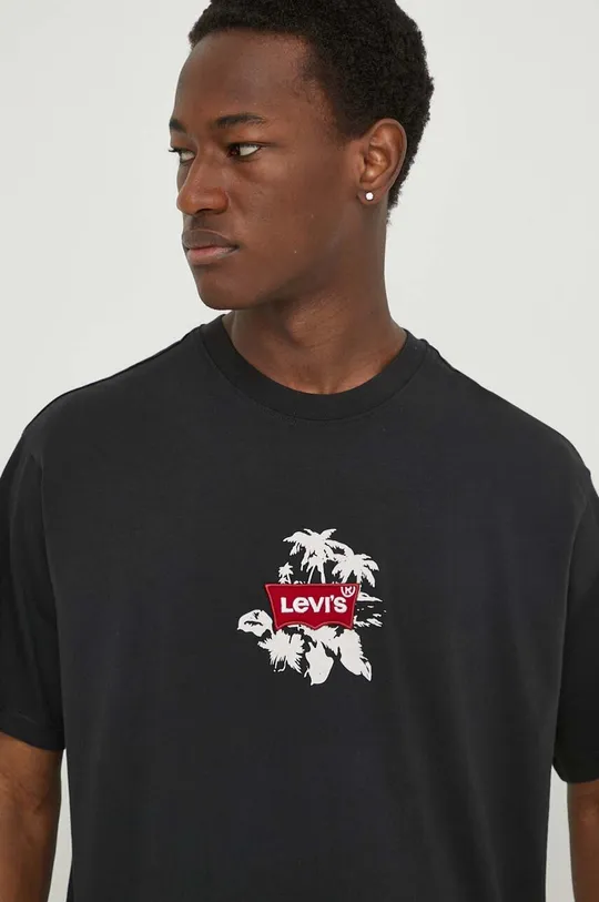 fekete Levi's pamut póló