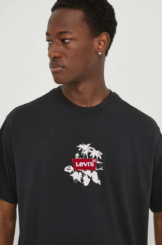 czarny Levi's t-shirt bawełniany