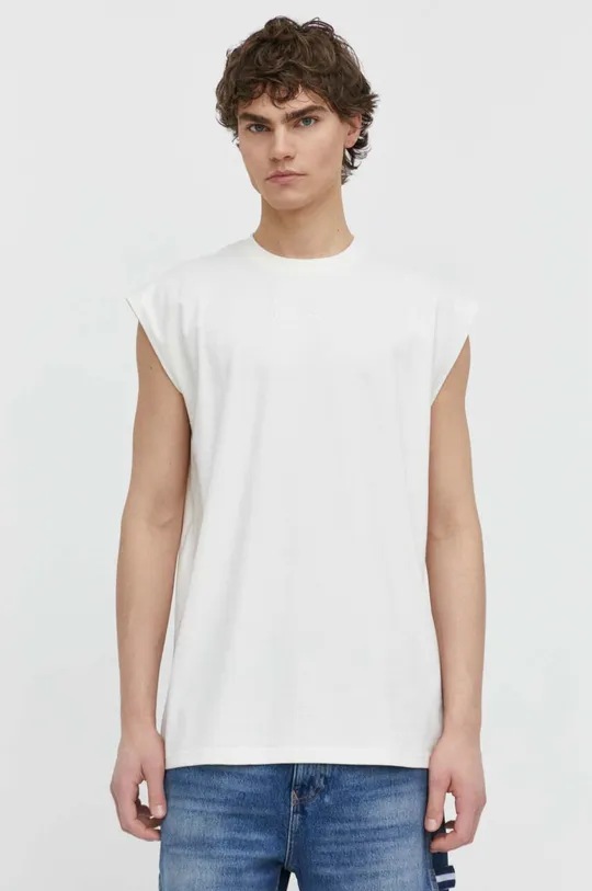 beżowy Karl Kani t-shirt bawełniany Męski