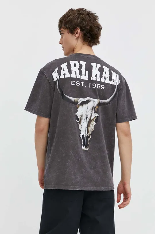 sivá Bavlnené tričko Karl Kani Pánsky