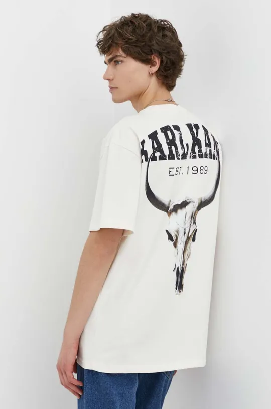 beżowy Karl Kani t-shirt bawełniany Męski