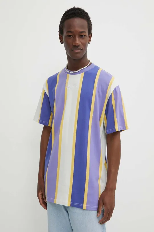 fioletowy Karl Kani t-shirt bawełniany Męski