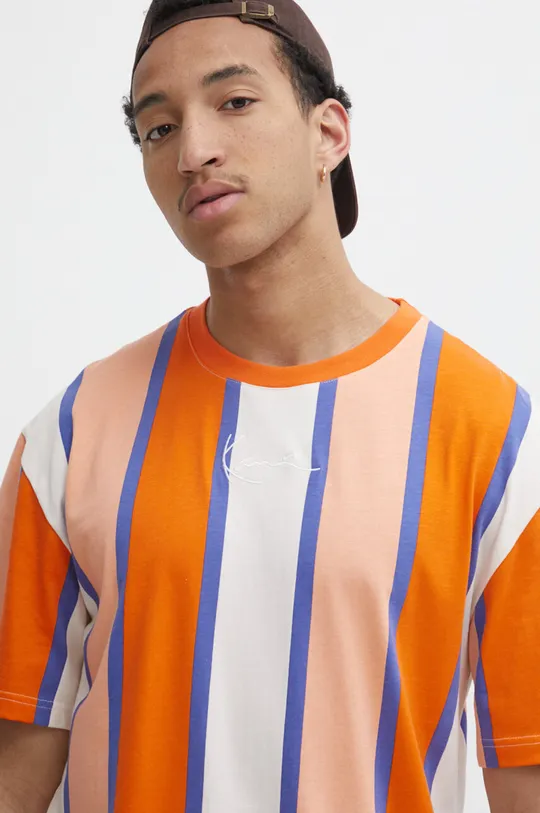 πορτοκαλί Βαμβακερό μπλουζάκι Karl Kani