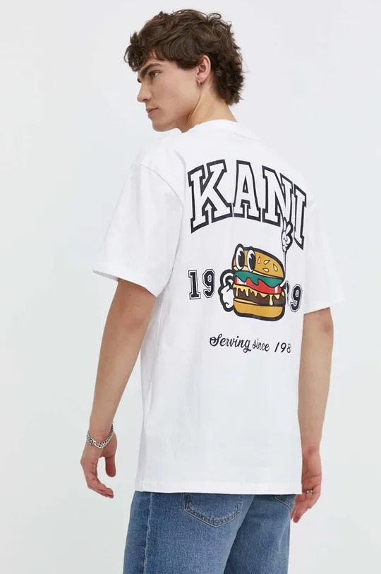 λευκό Βαμβακερό μπλουζάκι Karl Kani Ανδρικά