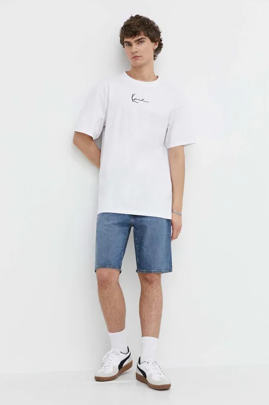 Βαμβακερό μπλουζάκι Karl Kani λευκό
