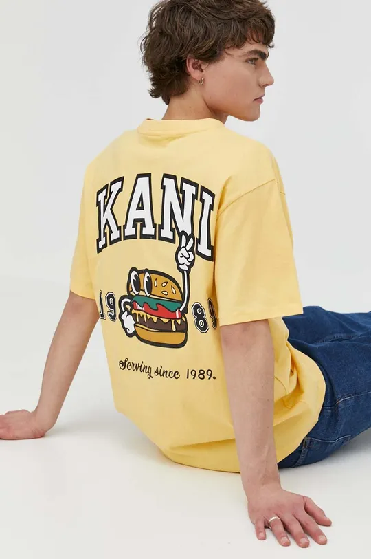 rumena Bombažna kratka majica Karl Kani Moški
