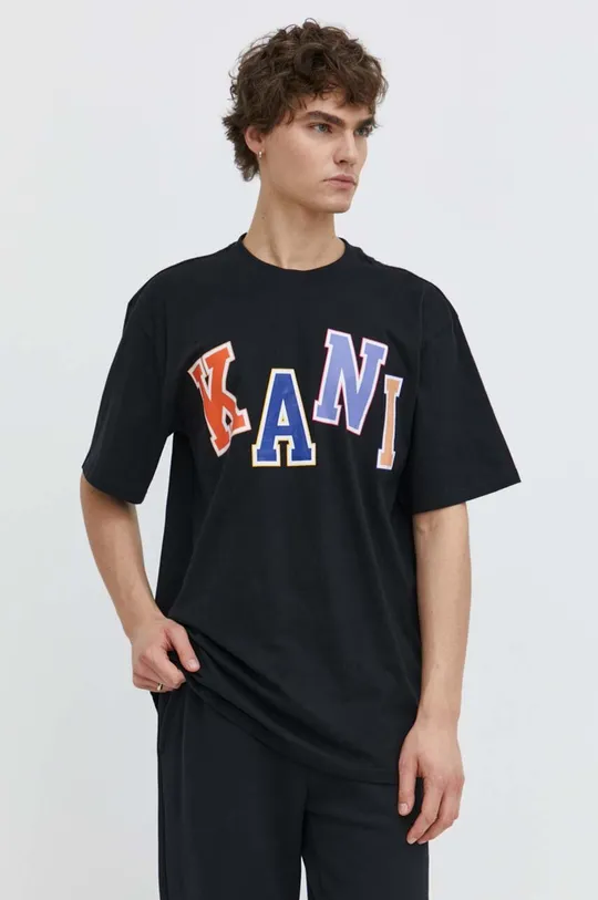 чёрный Хлопковая футболка Karl Kani Мужской