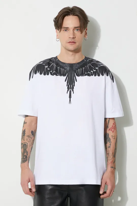 λευκό Βαμβακερό μπλουζάκι Marcelo Burlon Icon Wings Basic Ανδρικά
