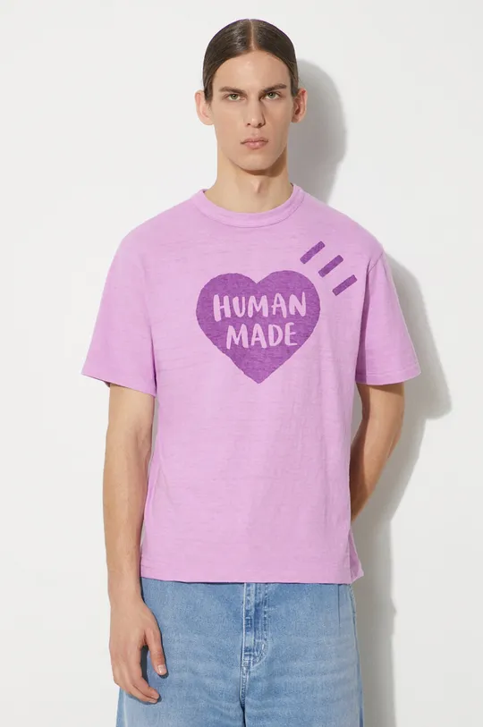 fialová Bavlnené tričko Human Made Color