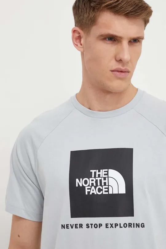 szürke The North Face pamut póló