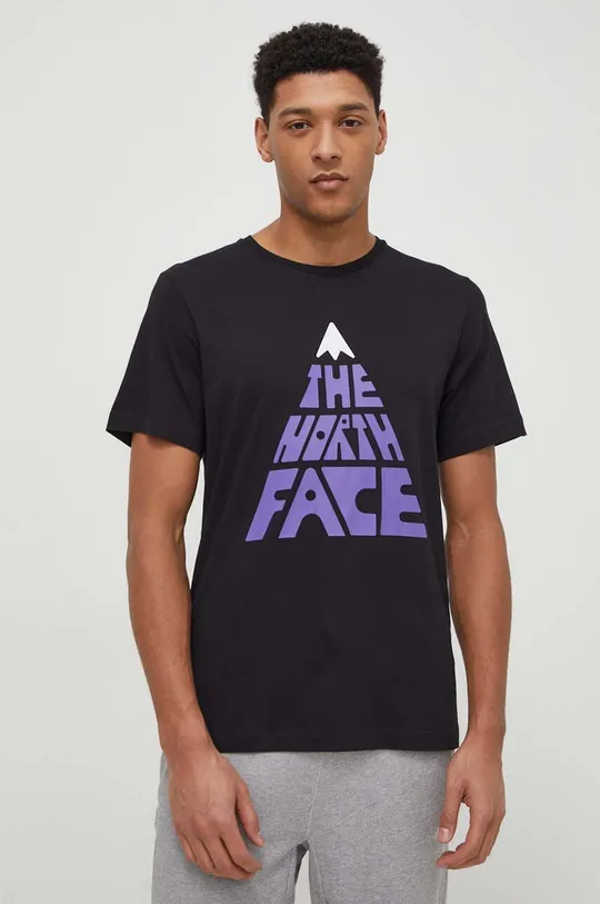 czarny The North Face t-shirt bawełniany Męski