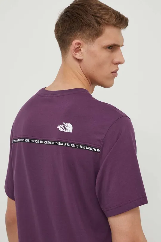 vijolična Bombažna kratka majica The North Face Moški
