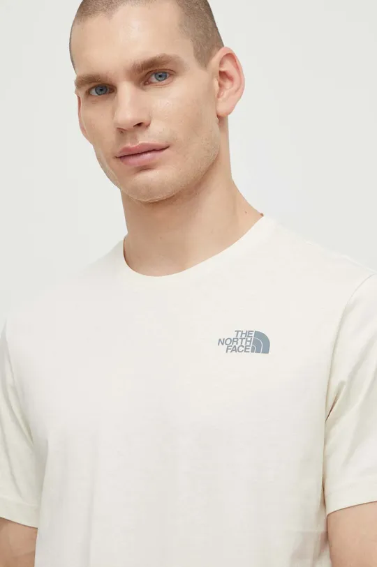 beżowy The North Face t-shirt bawełniany