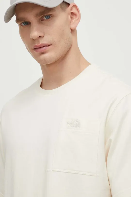 beige The North Face t-shirt in cotone