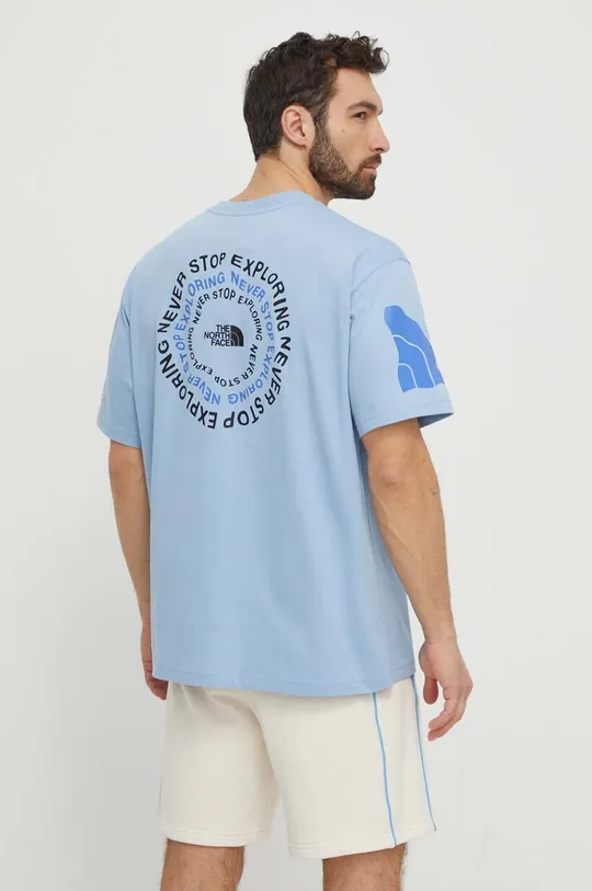 Pamučna majica The North Face plava
