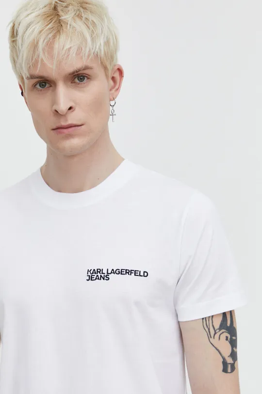 biela Bavlnené tričko Karl Lagerfeld Jeans
