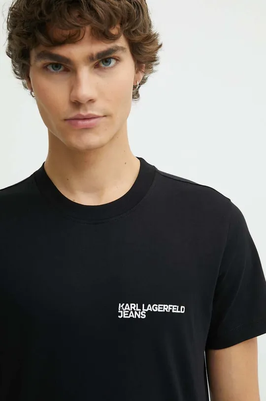 μαύρο Βαμβακερό μπλουζάκι Karl Lagerfeld Jeans
