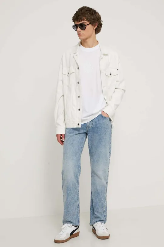 Bavlnené tričko Karl Lagerfeld Jeans biela