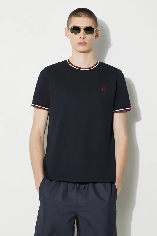 blu navy Fred Perry t-shirt in cotone Twin Tipped T-Shirt Uomo