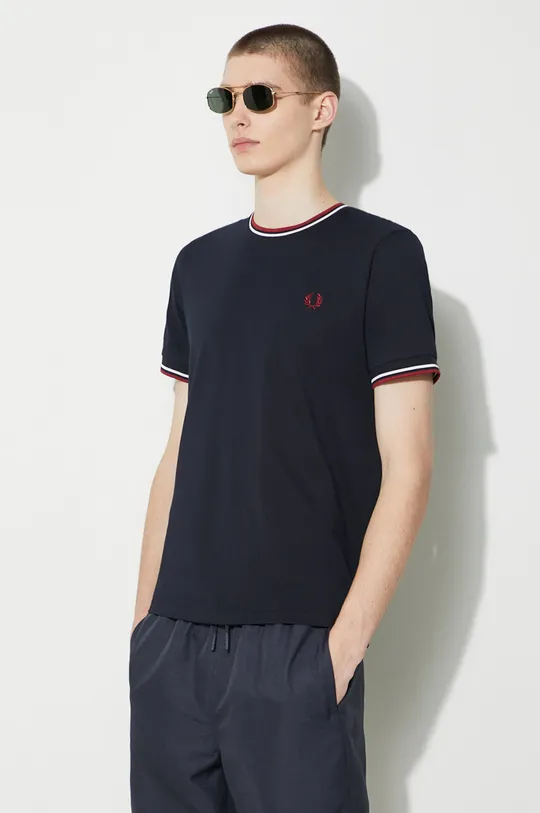 blu navy Fred Perry t-shirt in cotone Twin Tipped T-Shirt