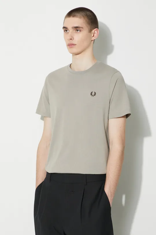 grigio Fred Perry t-shirt in cotone Crew Neck T-Shirt