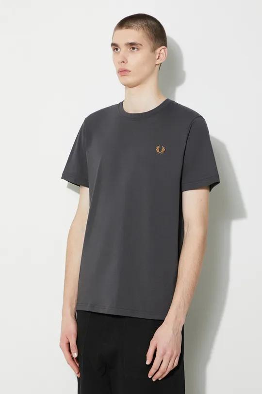 gray Fred Perry cotton t-shirt Crew Neck T-Shirt