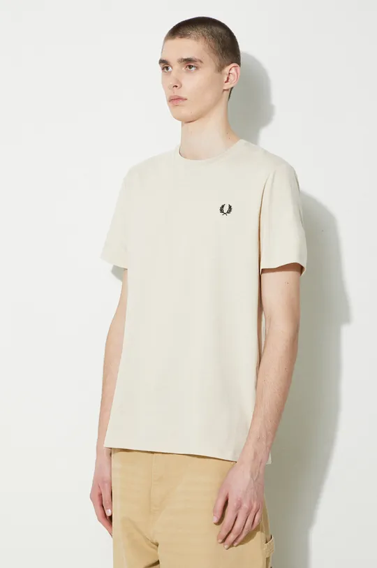 beige Fred Perry t-shirt in cotone Crew Neck T-Shirt