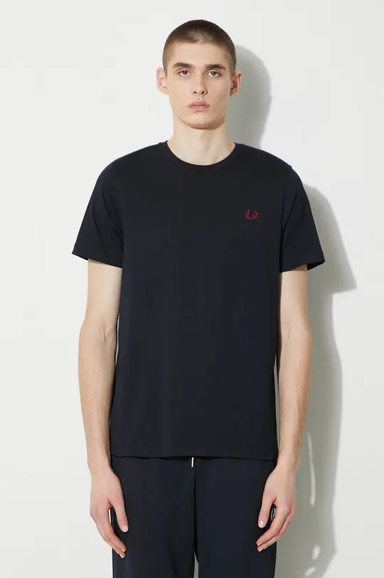 blu navy Fred Perry t-shirt in cotone Crew Neck T-Shirt Uomo