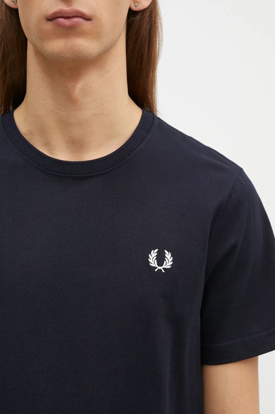 Fred Perry cotton t-shirt Crew Neck T-Shirt navy M1600.608