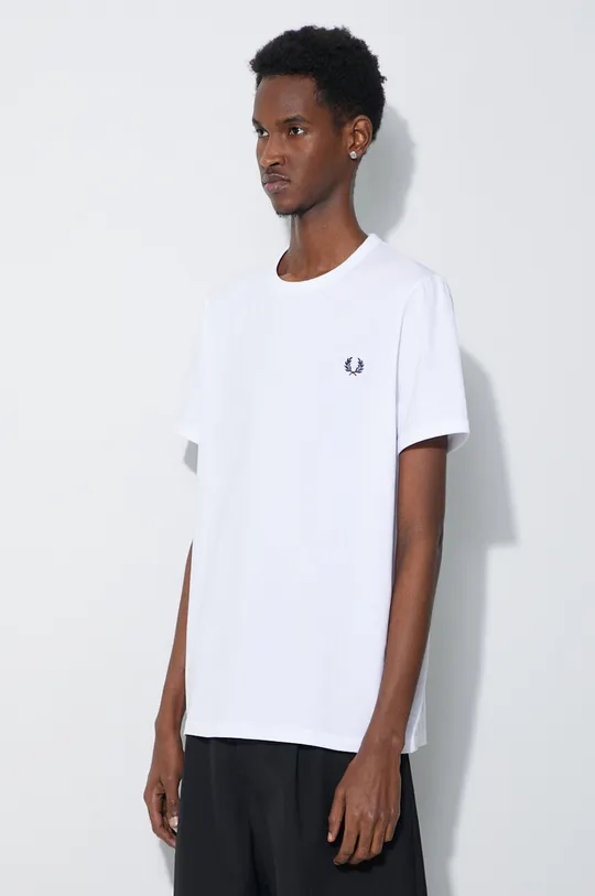 alb Fred Perry tricou din bumbac Ringer T-Shirt