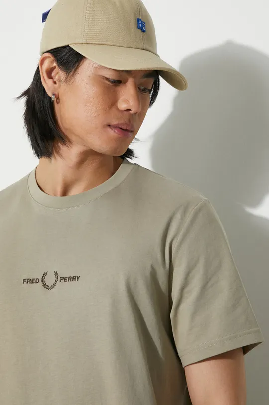 Bavlněné tričko Fred Perry Embroidered T-Shirt Pánský