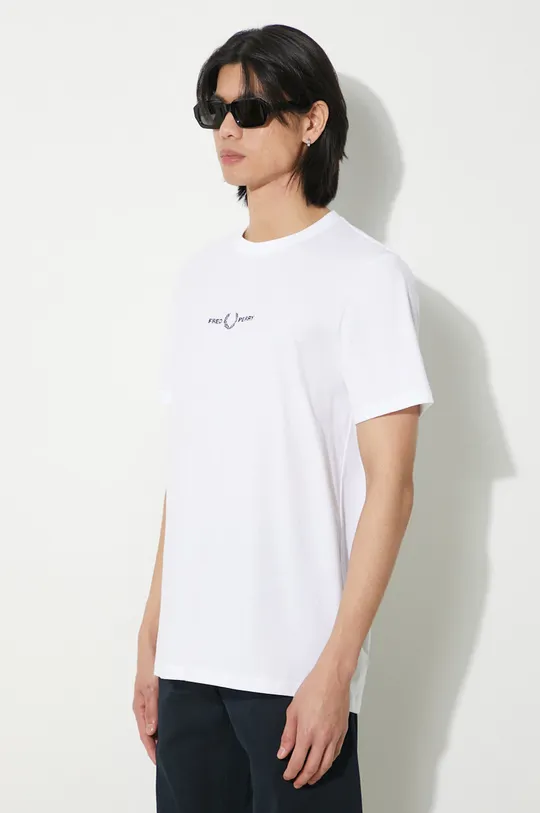 λευκό Βαμβακερό μπλουζάκι Fred Perry