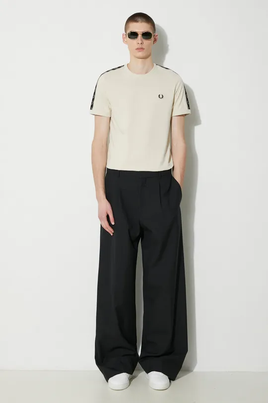 Fred Perry t-shirt in cotone Contrast Tape Ringer T-Shirt beige