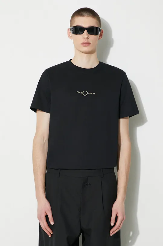 black Fred Perry cotton t-shirt Graphic Print T-Shirt