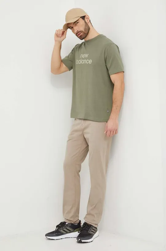 New Balance t-shirt bawełniany MT41582DEK zielony