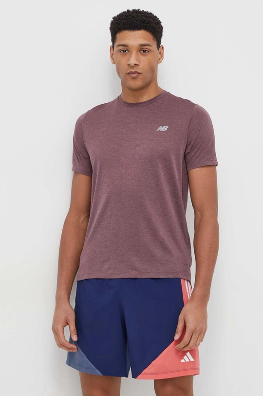 fioletowy New Balance t-shirt treningowy MT41253LRC