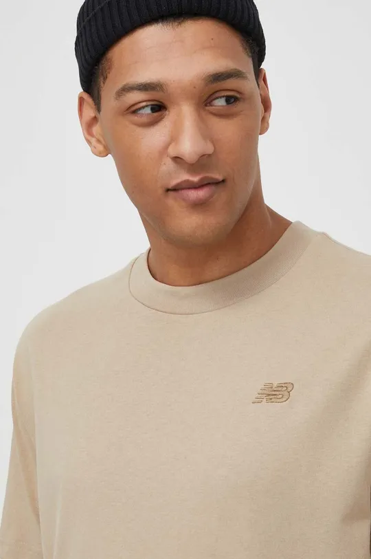 beige New Balance t-shirt in cotone