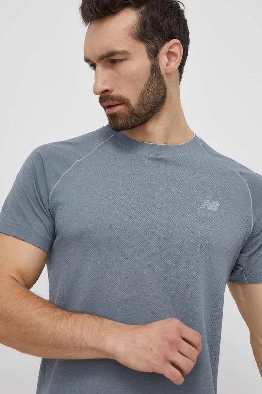 siva Športna kratka majica New Balance