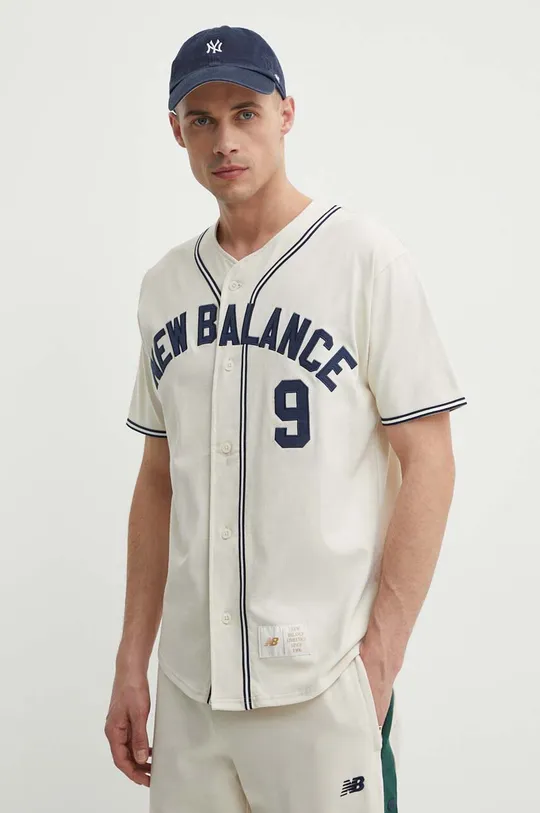 beige New Balance camicia in cotone Uomo